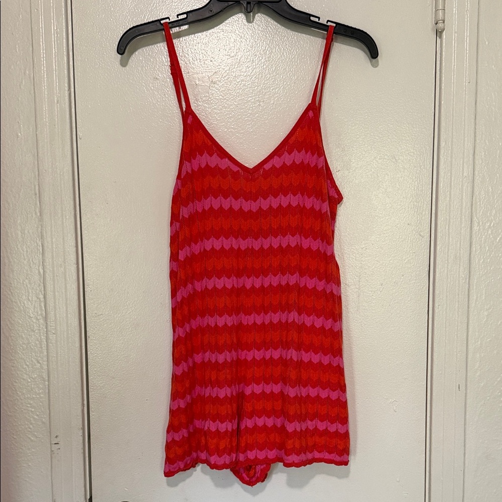 Show Me Your MuMu Red and Pink Romper